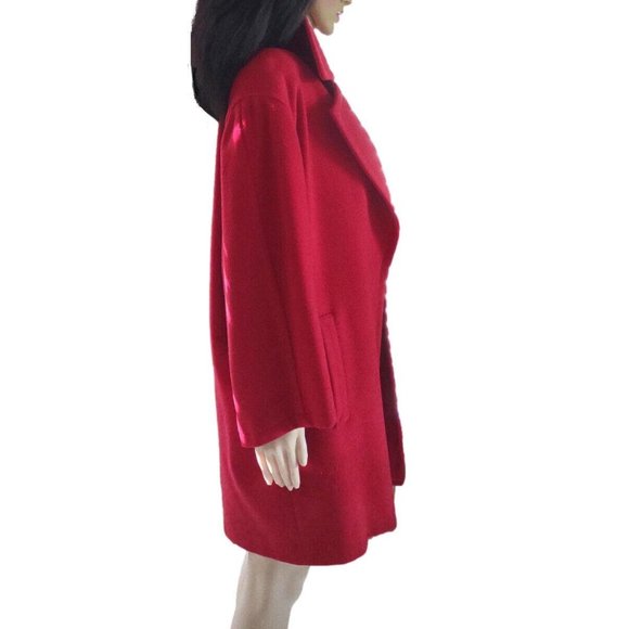 Etienne Aigner Parisian Rouge Red Swing Wool Coat 38 6 M - Picture 4 of 10